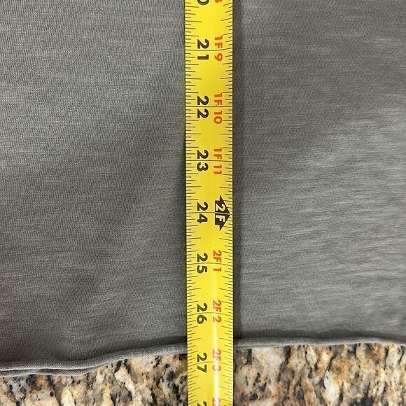 Made In Italy Olive Green V-neck Raw Edge Tunic Top One Size - Picture 7 of 7